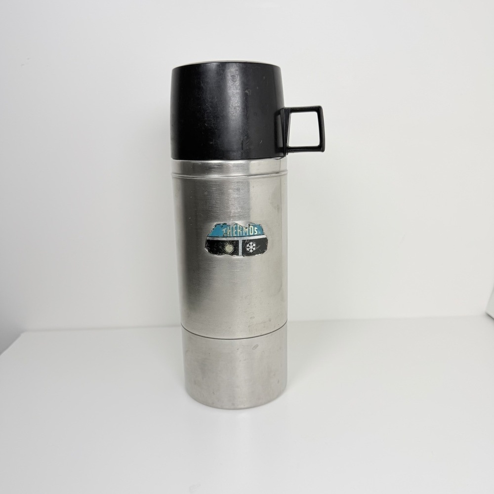 Vintage Thermos King-Seeley Stainless Steel Model 2264S Pint Size Stopper 764